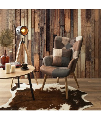 Fauteuil Helsinki Patchwork Marron les muscles