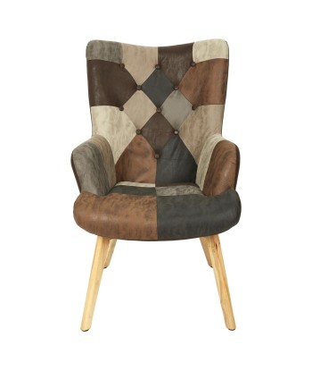 Fauteuil Helsinki Patchwork Marron les muscles