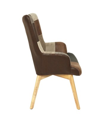 Fauteuil Helsinki Patchwork Marron les muscles