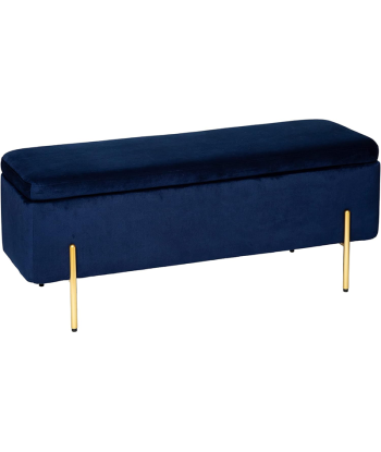 Banc coffre Velours Edi Bleu Profitez des Offres !