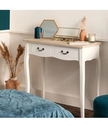 Console 2 tiroirs Chrysa Blanc pas chere