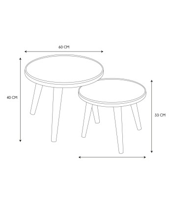 Lot de 2 tables gigogne Felix Marron les ligaments