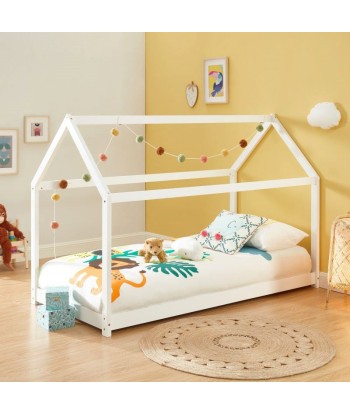 Lit Enfant Cabane TINY Sommier Inclus Blanc 90x190 prix