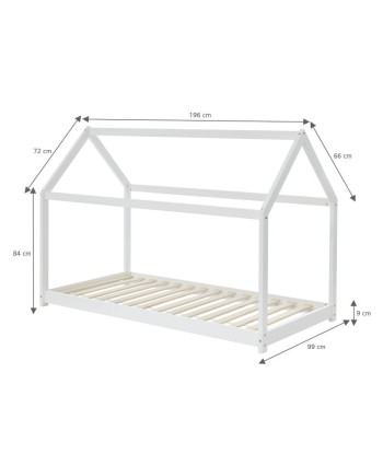 Lit Enfant Cabane TINY Sommier Inclus Blanc 90x190 prix