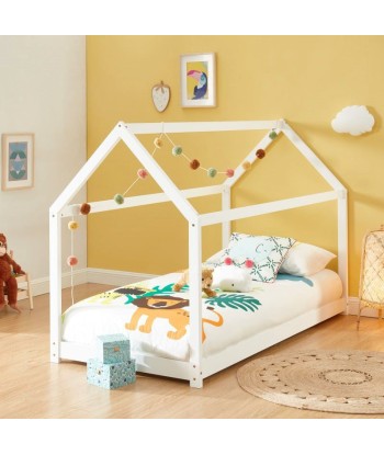 Lit Enfant Cabane TINY Sommier Inclus Blanc 90x190 prix