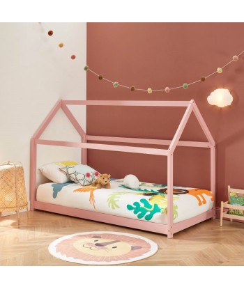 Lit Enfant Cabane TINY Sommier Inclus Rose 90x190 Toutes les collections ici