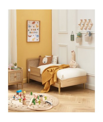 Lit Enfant PABLO Cannage Rotin Sommier Inclus Naturel 70x140 Profitez des Offres !