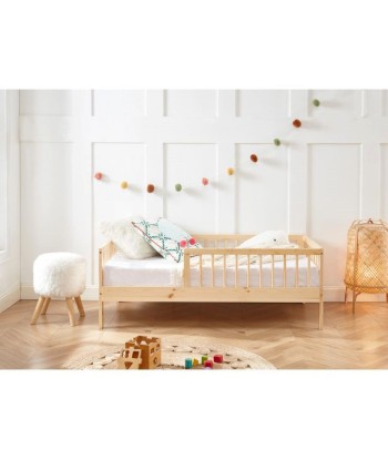 Lit Enfant LOU Pin Massif Sommier Inclus Naturel 70x140 JUSQU'A -70%! 