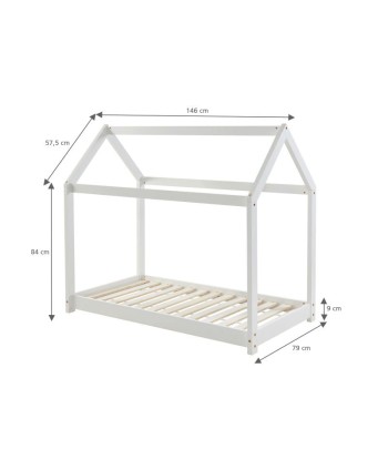 Lit Enfant Cabane TINY Sommier Inclus Blanc 70x140 Comment ça marche