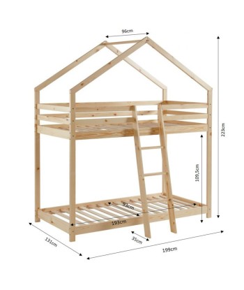 Lit Cabane Superposé TINY Sommier Inclus Naturel 90x190 une grave pollution 