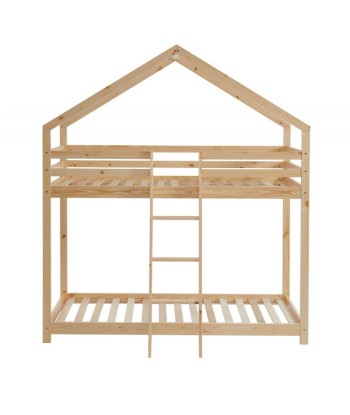 Lit Cabane Superposé TINY Sommier Inclus Naturel 90x190 une grave pollution 