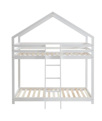 Lit Cabane Superposé TINY Sommier Inclus Blanc 90x190 Véritable concentré