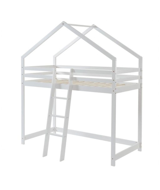 Lit Mezzanine TINY Sommier Inclus Blanc 90x190 le concept de la Pate a emporter 