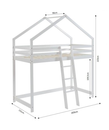 Lit Mezzanine TINY Sommier Inclus Blanc 90x190 le concept de la Pate a emporter 