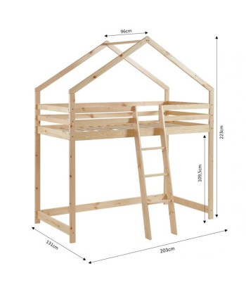 Lit Mezzanine TINY Sommier Inclus Naturel 90x190 meilleur choix