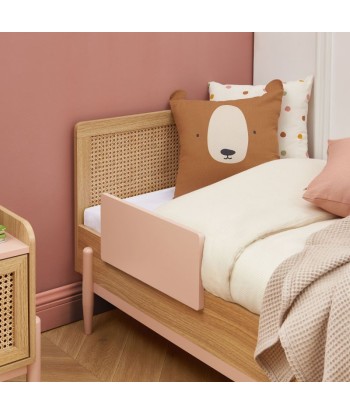 Lit Enfant PABLO Cannage Rotin Sommier Inclus Rose 70x140 outlet