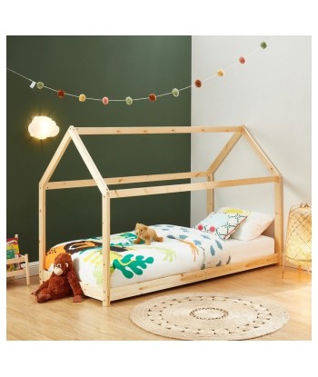 Lit Enfant Cabane TINY Sommier Inclus Beige 70x140 2024