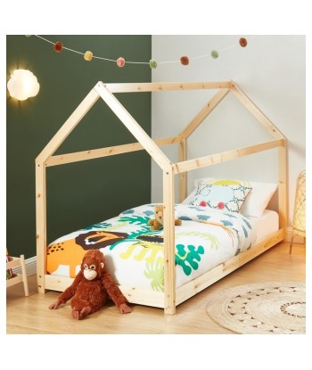 Lit Enfant Cabane TINY Sommier Inclus Beige 70x140 2024