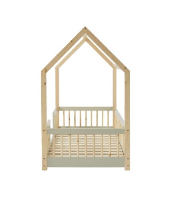 Lit Cabane Avec Barrières TINY Sommier Inclus Ivoire 70x140 ou a consommer sur place