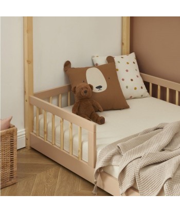 Lit Cabane Avec Barrières TINY Sommier Inclus Rose 90x190 Economisez 