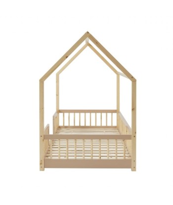 Lit Cabane Avec Barrières TINY Sommier Inclus Rose 90x190 Economisez 