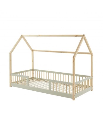 Lit Cabane Avec Barrières TINY Sommier Inclus Ivoire 90x190 en stock