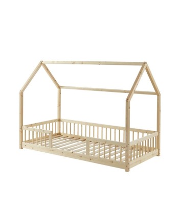 Lit Cabane Avec Barrières TINY Sommier Inclus Beige 90x190 vous aussi creer 