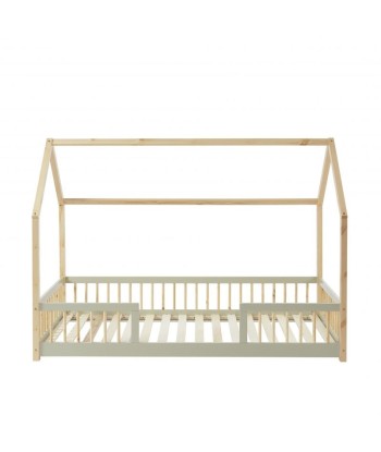 Lit Cabane Avec Barrières TINY Sommier Inclus Ivoire 90x190 en stock