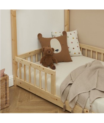 Lit Cabane Avec Barrières TINY Sommier Inclus Beige 90x190 vous aussi creer 