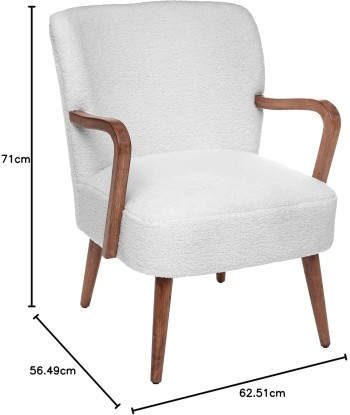 Fauteuil Bouclette Chiara Blanc Venez acheter