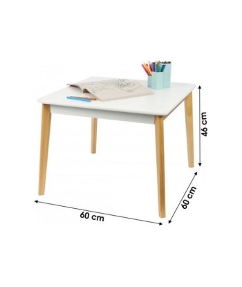 Table Enfant Carré En Bois Sweet Blanc les ligaments