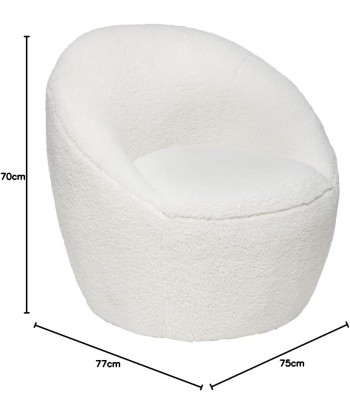 Fauteuil Romi Bouclette Blanc À commander