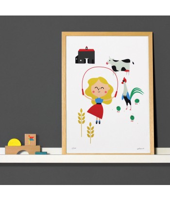 Poster chambre enfant, ferme français