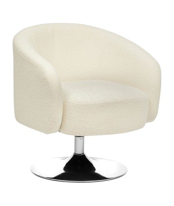 Fauteuil Pivotant En Velours Edith Blanc pas chere