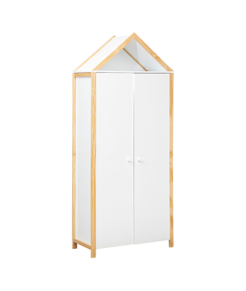 Armoire Pour Enfant En Bois Kima Blanc de pas cher