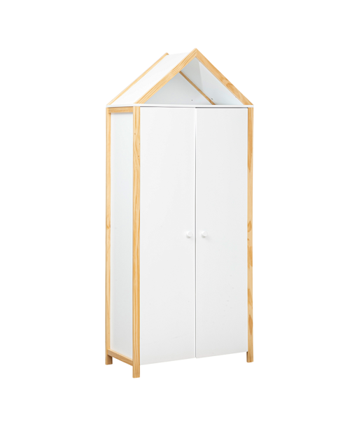 Armoire Pour Enfant En Bois Kima Blanc de pas cher