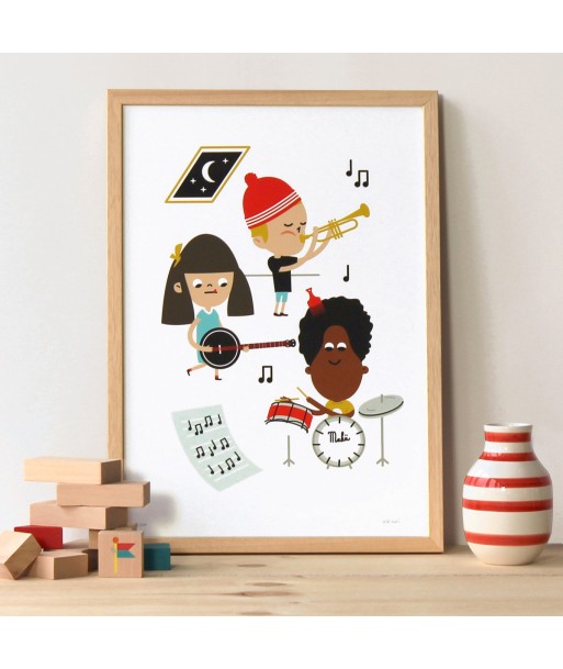 Poster chambre enfant, musicien est présent 