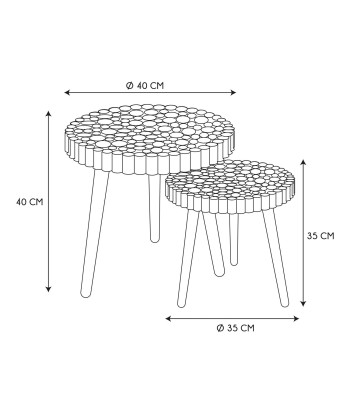 Lot De 2 Tables Gigognes Rondin Marron Venez acheter