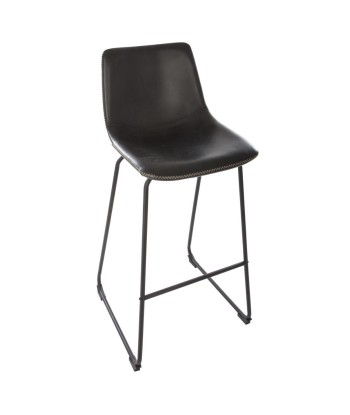 Chaise De Bar Effet Cuir Lois Noire online