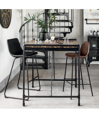 Chaise De Bar Effet Cuir Lois Noire online