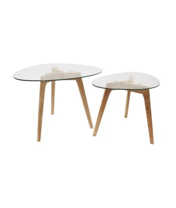 Lot De 2 Tables Gigognes Galet En Verre Trempé Profitez des Offres !