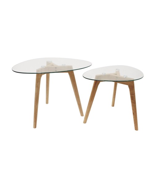 Lot De 2 Tables Gigognes Galet En Verre Trempé Profitez des Offres !