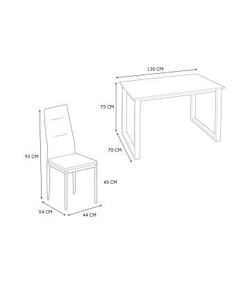 Table à manger avec 4 Chaises Abbott Gris de technologie