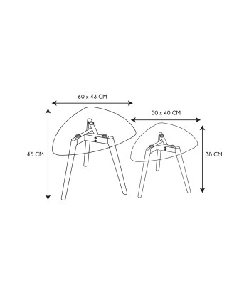 Lot De 2 Tables Gigognes Galet En Verre Trempé Profitez des Offres !