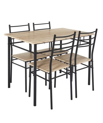 Table à manger avec 4 Chaises Loka Marron Pour