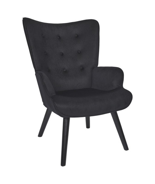 Fauteuil De Salon Giulia En Velours Noir livraison gratuite