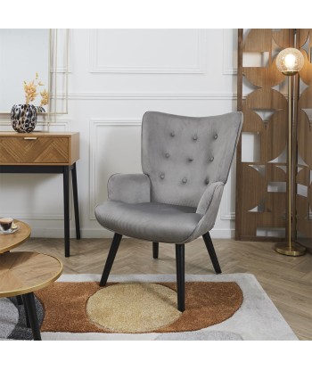 Fauteuil De Salon Giulia En Velours Gris français