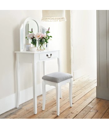 Ensemble Coiffeuse Avec Tabouret Aurell Blanc destockage