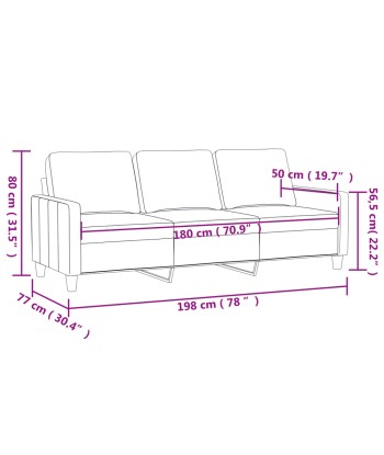 Canapé à 3 places Vert foncé 180 cm Velours Comment ça marche