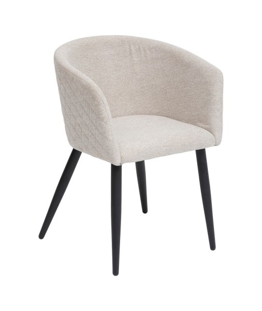 Fauteuil Velours Beige Marlo pas chere